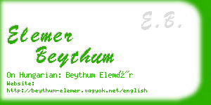 elemer beythum business card